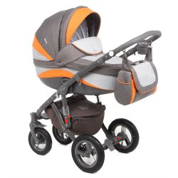 B28 - Детская коляска Adamex Barletta NEW 2 в 1 Ecco кожа 50%